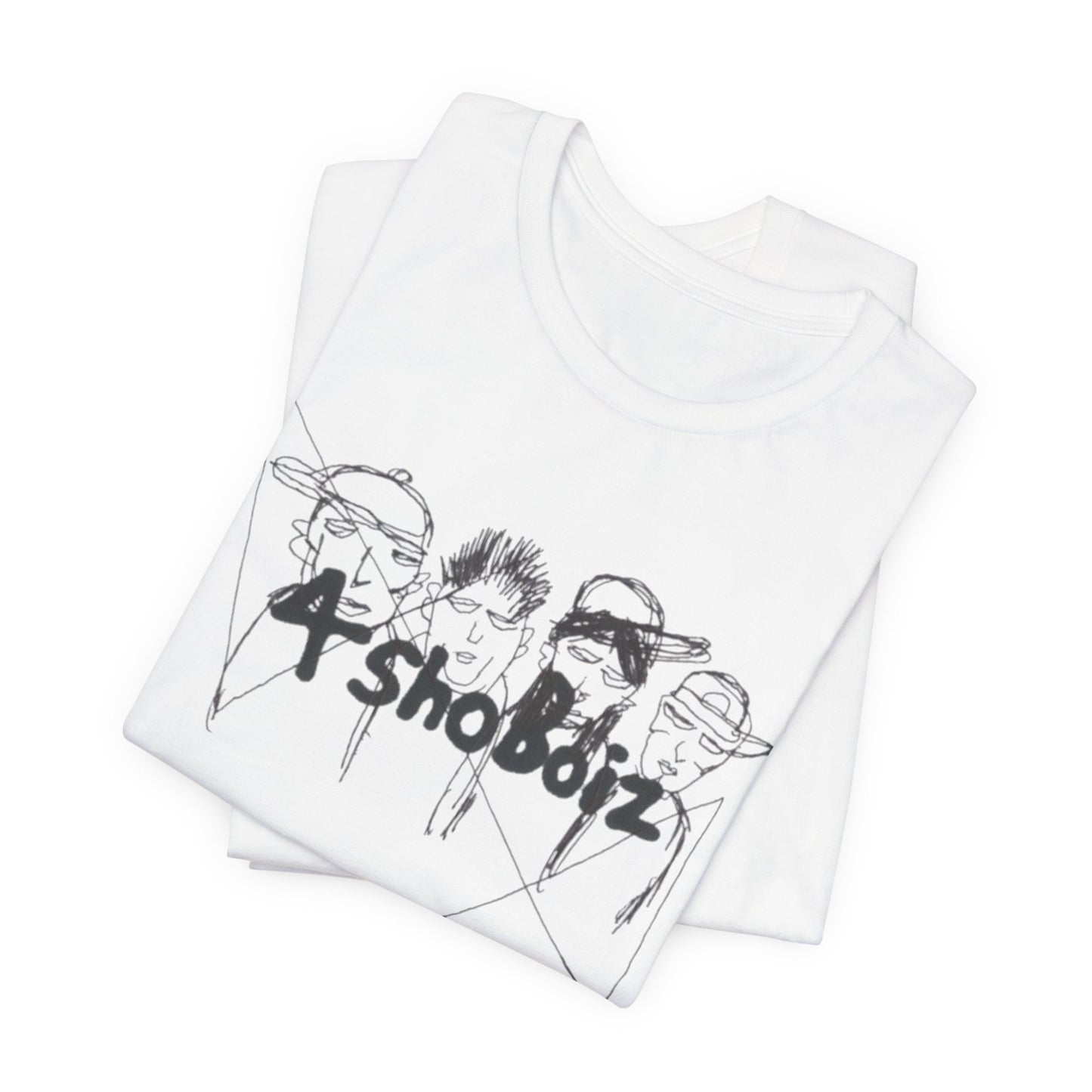 T‑Shirt — '4 Sho Boiz' Sketch Band Graphic Tee